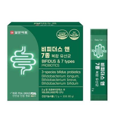 [일양약품] 비피더스 앤 7종 복합유산균 2g x 30포(건강기능식품)